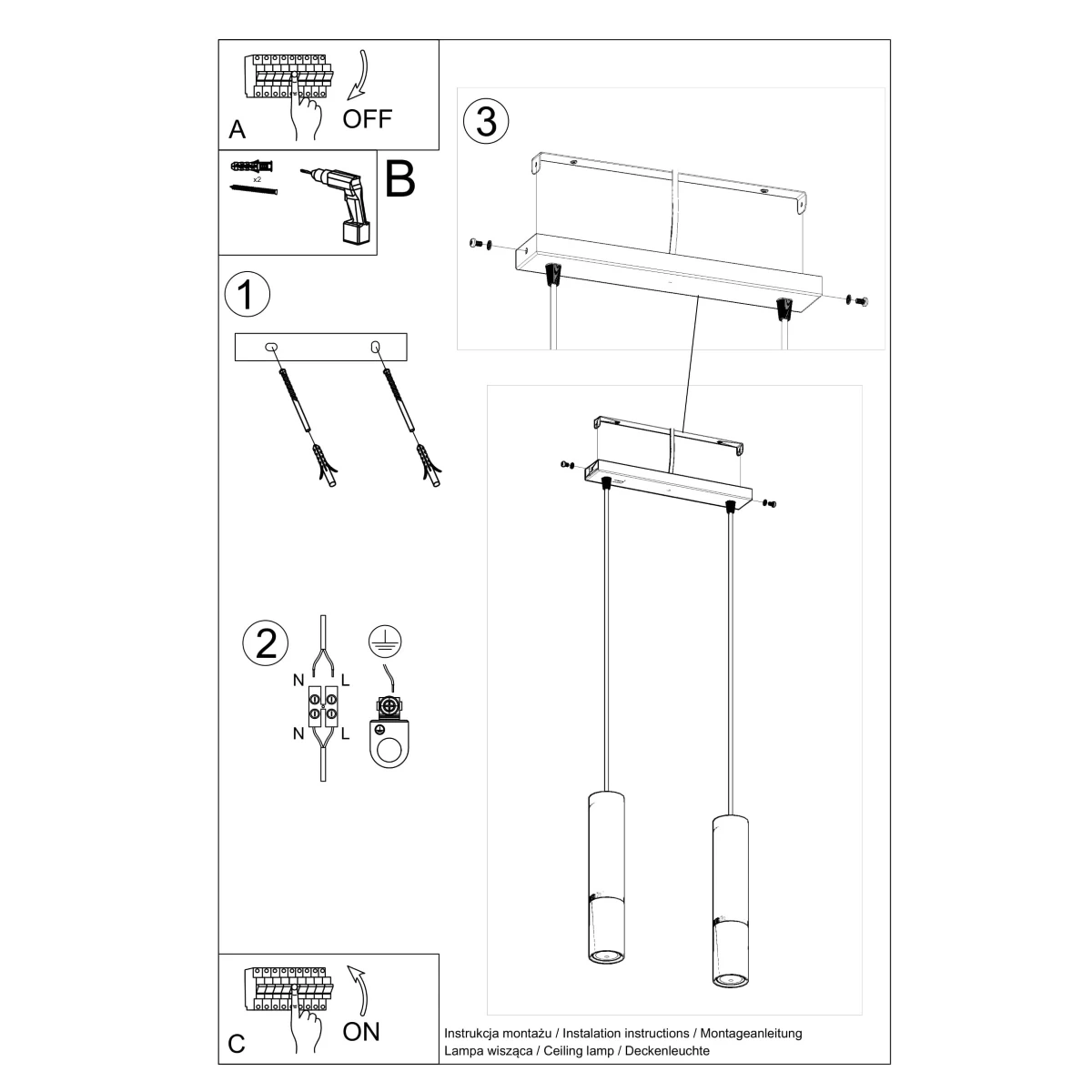 Lampa wisząca LOOPEZ 2 czarny/miedź - obrazek 9