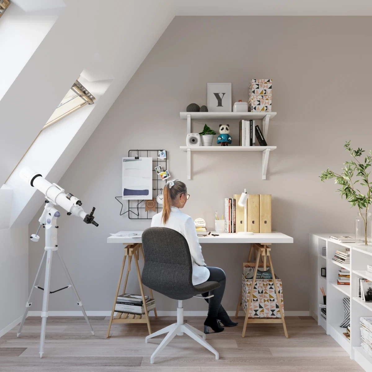 Lampa biurkowa RING biała - obrazek 4
