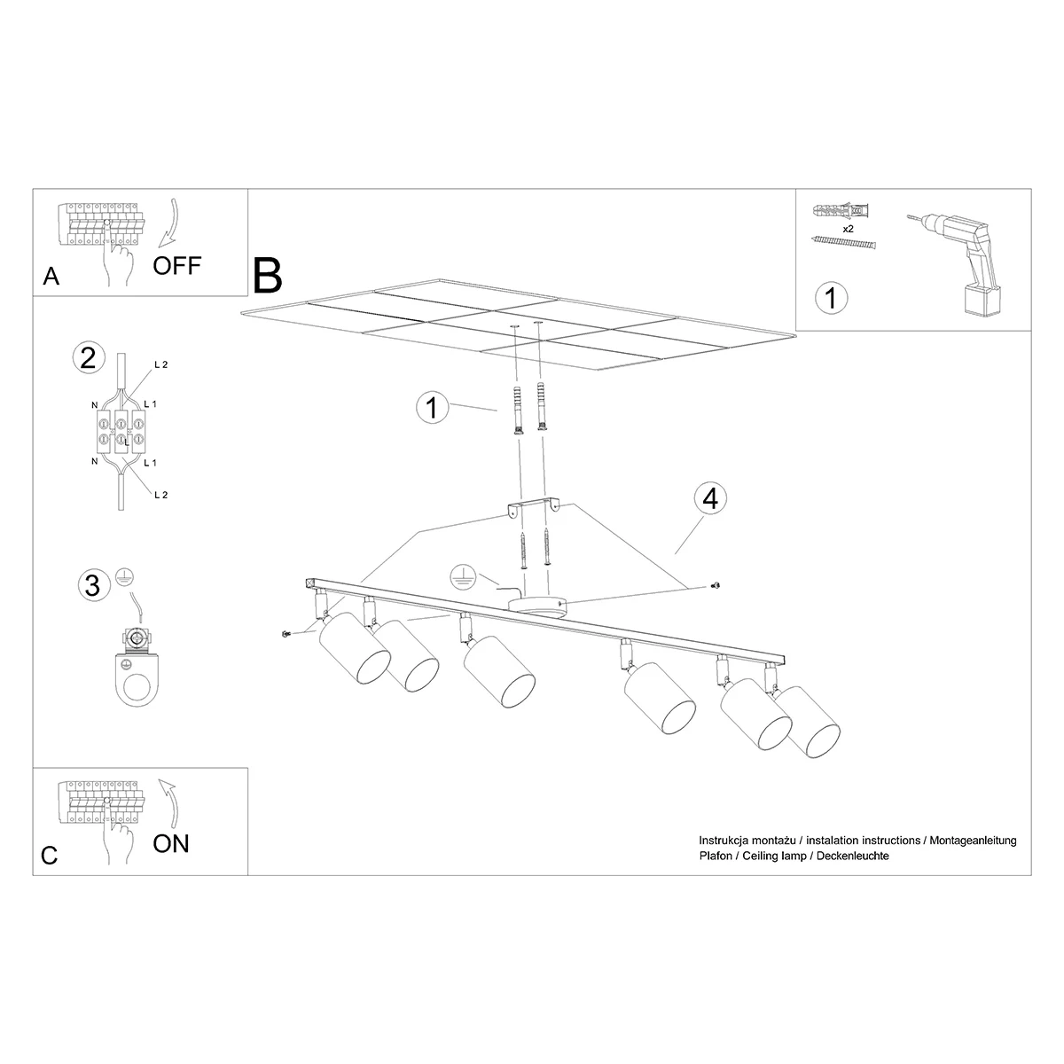 Plafon LEMMI 6L biały - obrazek 9