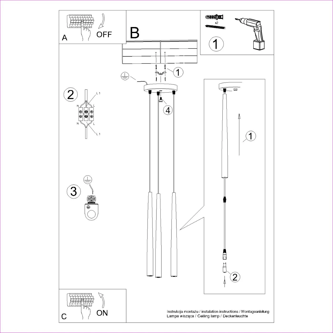 Lampa wisząca BLISS 3P czarna - obrazek 14