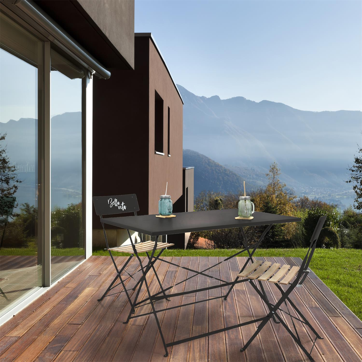 Stół składany Palermo czarny 70x110 cm - obrazek 9