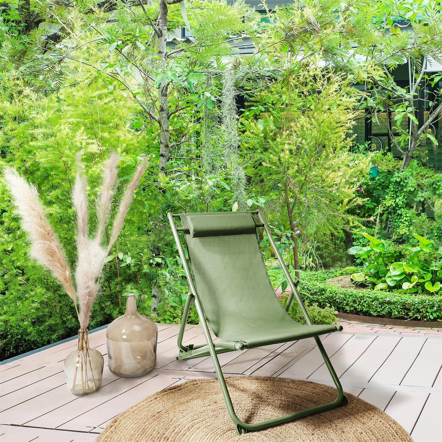 Leżak Canard outdoor zielony – komfortowy i regulowany - obrazek 7