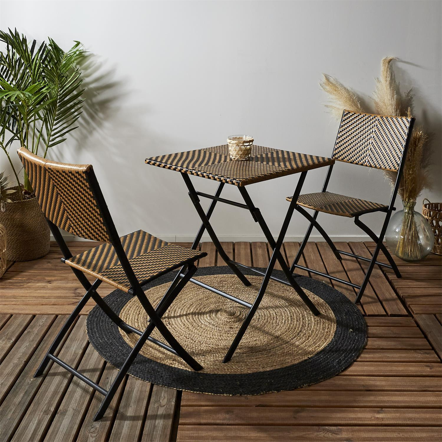 Krzesło składane Marron plecione - obrazek 4