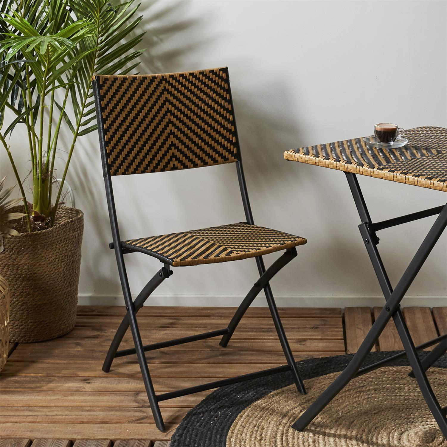 Krzesło składane Marron plecione - obrazek 5