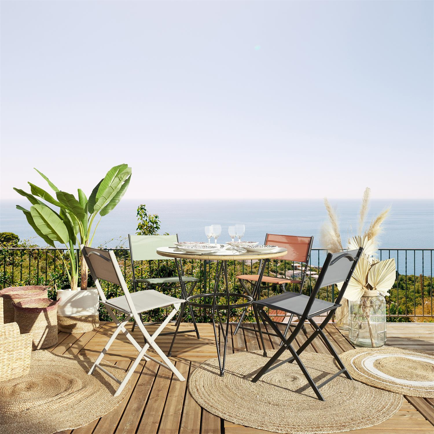 Krzesło Elba beżowe – składany mebel outdoor do ogrodu i tarasu - obrazek 6