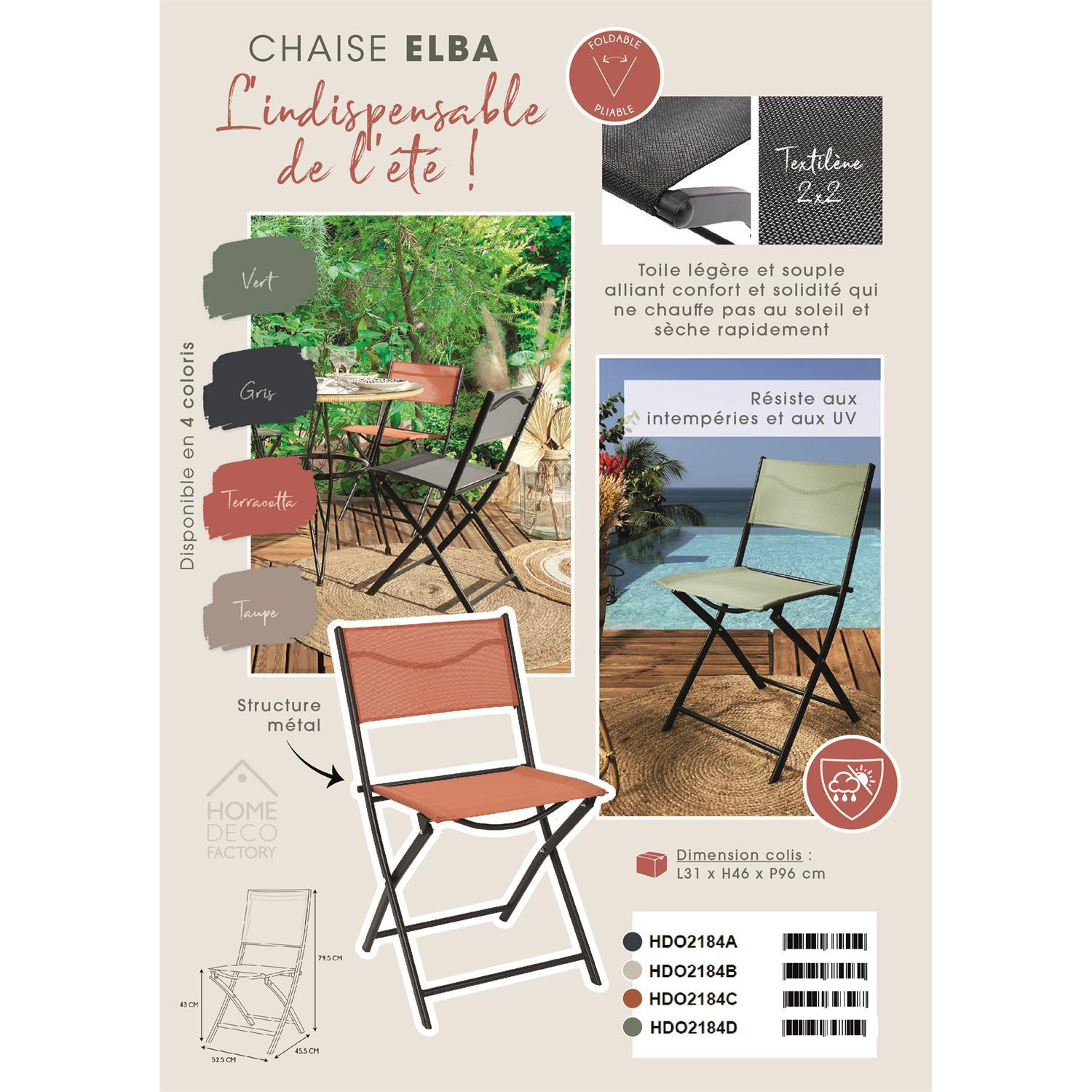 Krzesło Elba beżowe – składany mebel outdoor do ogrodu i tarasu - obrazek 11