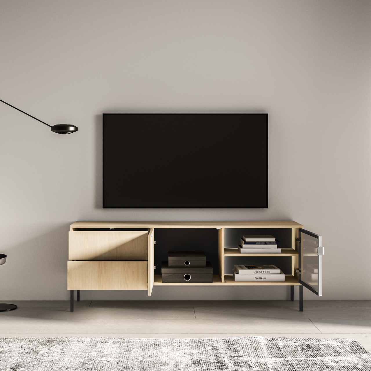 Komoda RTV BURSA 04 dąb lindberg - obrazek 7