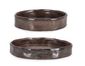 BIZZOTTO zestaw tac dekoracjnych PAVLOS brązowy