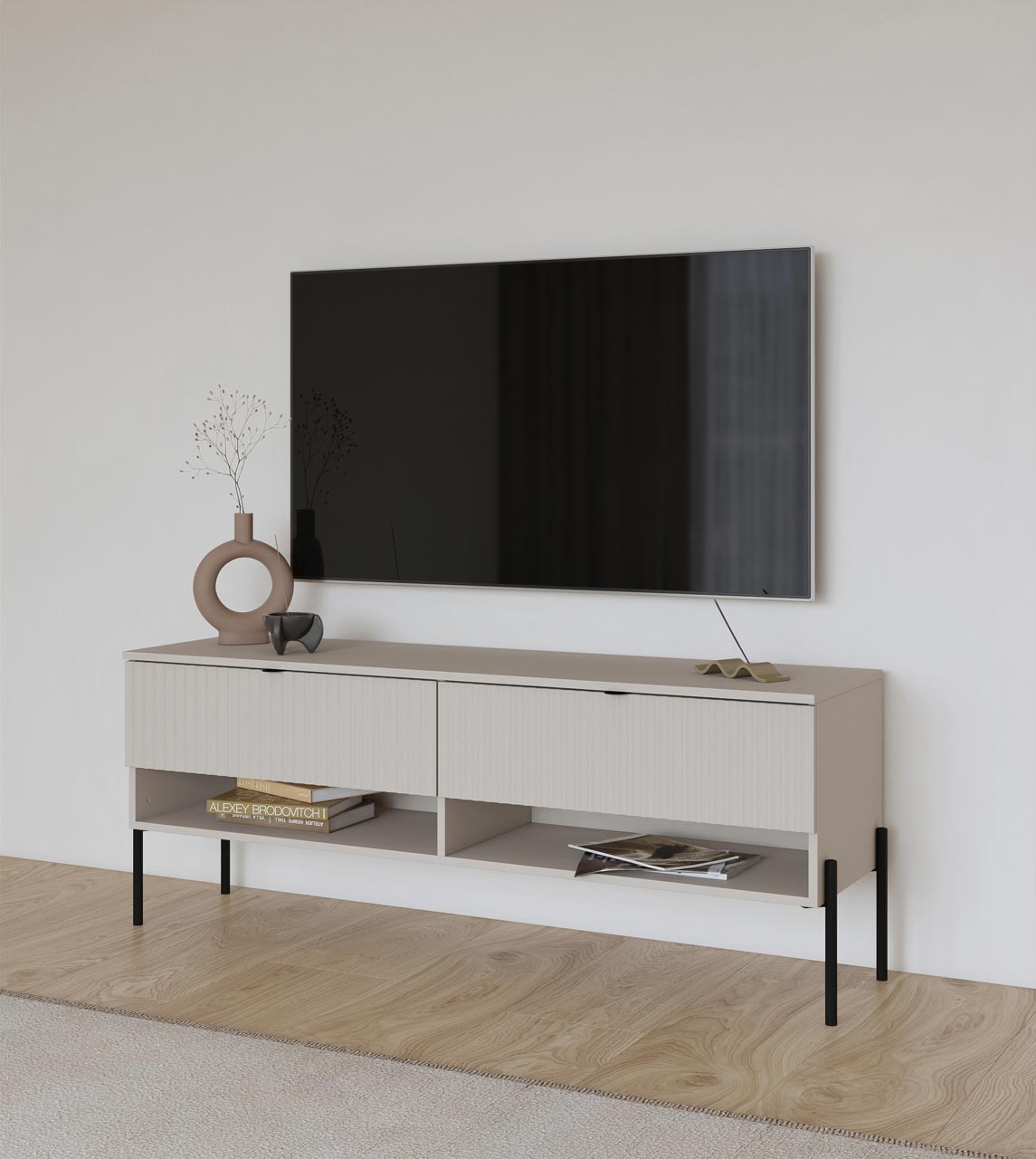 Komoda RTV DORE 41 kaszmir / kaszmir ryfel - obrazek 6