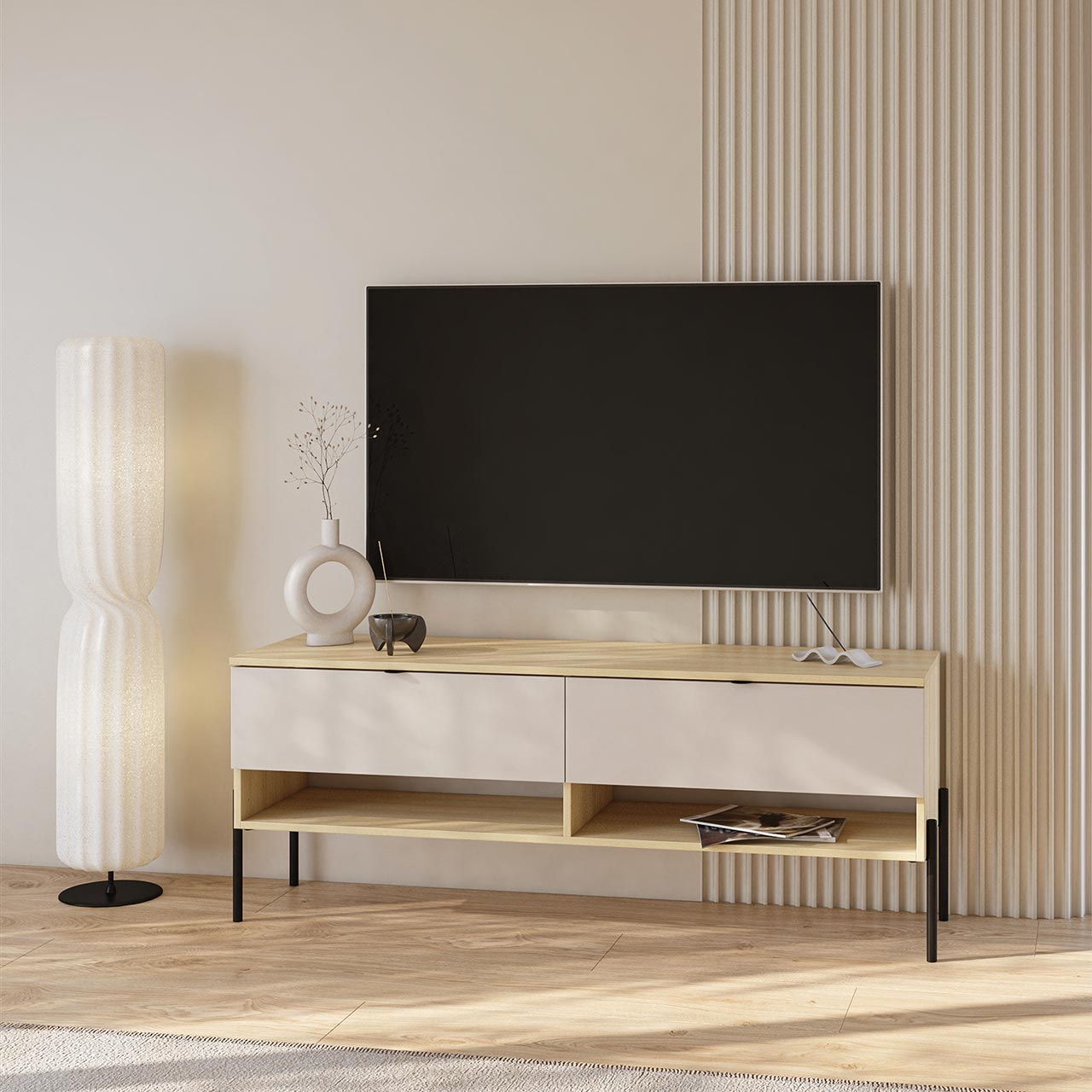 Komoda RTV DORE 41 dąb lindberg / kaszmir - obrazek 6