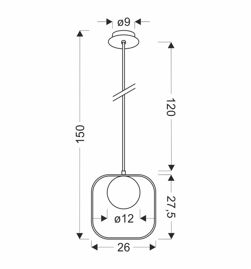LAMPA WISZĄCA TULA 1 CZARNY 140x12x26 - obrazek 5