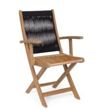 BIZZOTTO krzesło ogrodowe składane DANUBIO ARM czarne
