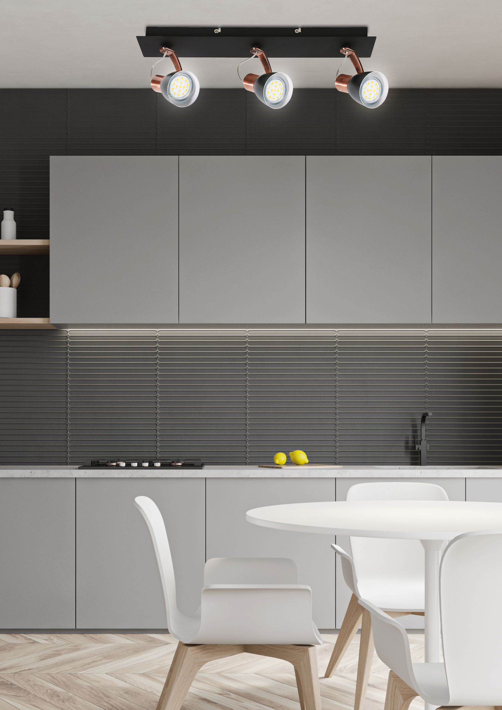 MARKUS LISTWA 3X50W GU10 CZARNY+MIEDZIANY - obrazek 3