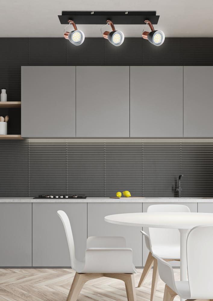 MARKUS LISTWA 3X50W GU10 CZARNY+MIEDZIANY - obrazek 4