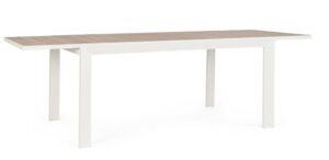 BIZZOTTO stół ogrodowy BELMAR VAPOR 160-240 biały / rozkładany