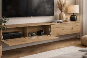 Komoda RTV 200 FIGO 01 dąb artisan – nowoczesna szafka RTV wisząca 200 cm do salonu