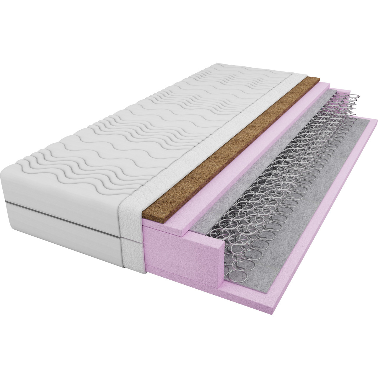 Materac sprężynowy + kokos 200x200 LOU BLANC