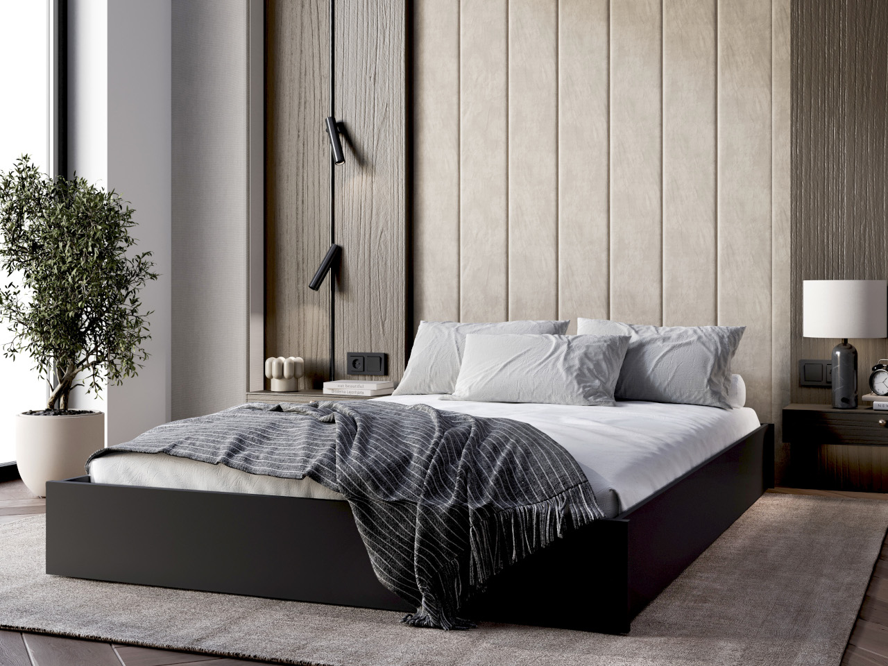 Łóżko 160x200 KISTE czarne - obrazek 3