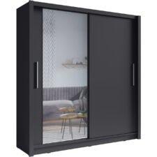 Szafa przesuwna z lustrem 154 BAKI 10 szary grafit