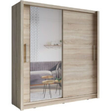Szafa przesuwna z lustrem 204 BAKI 12 dąb sonoma