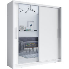 Szafa przesuwna z lustrem 204 BAKI 12 biały