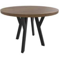 Okrągły stół ENZO 100cm rozkładany do 300cm dąb lefkas i czarne nogi