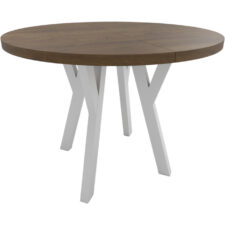 Okrągły stół ENZO 90cm rozkładany do 170cm dąb lefkas i białe nogi