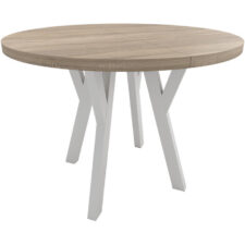Okrągły stół ENZO 100cm rozkładany do 250cm dąb sonoma i białe nogi