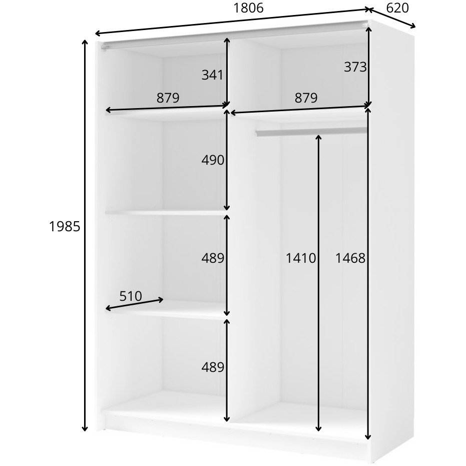 Szafa przesuwna 180 ZOGO II 11 biały - obrazek 5