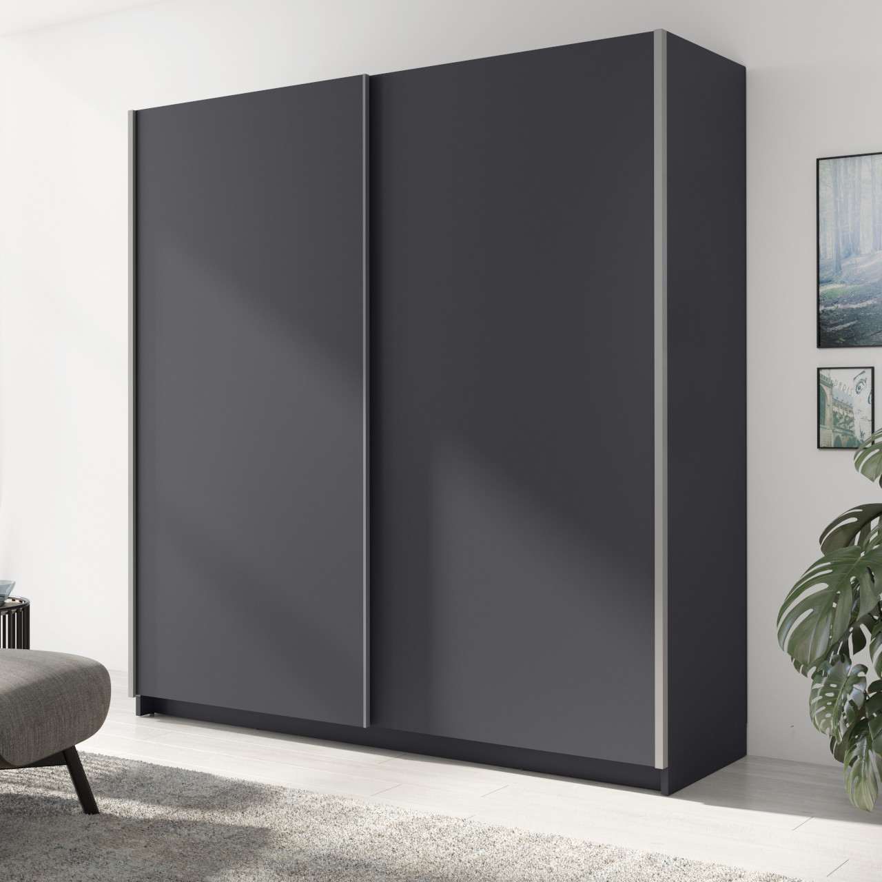 Szafa przesuwna 180 ZOGO II 11 szary grafit - obrazek 3
