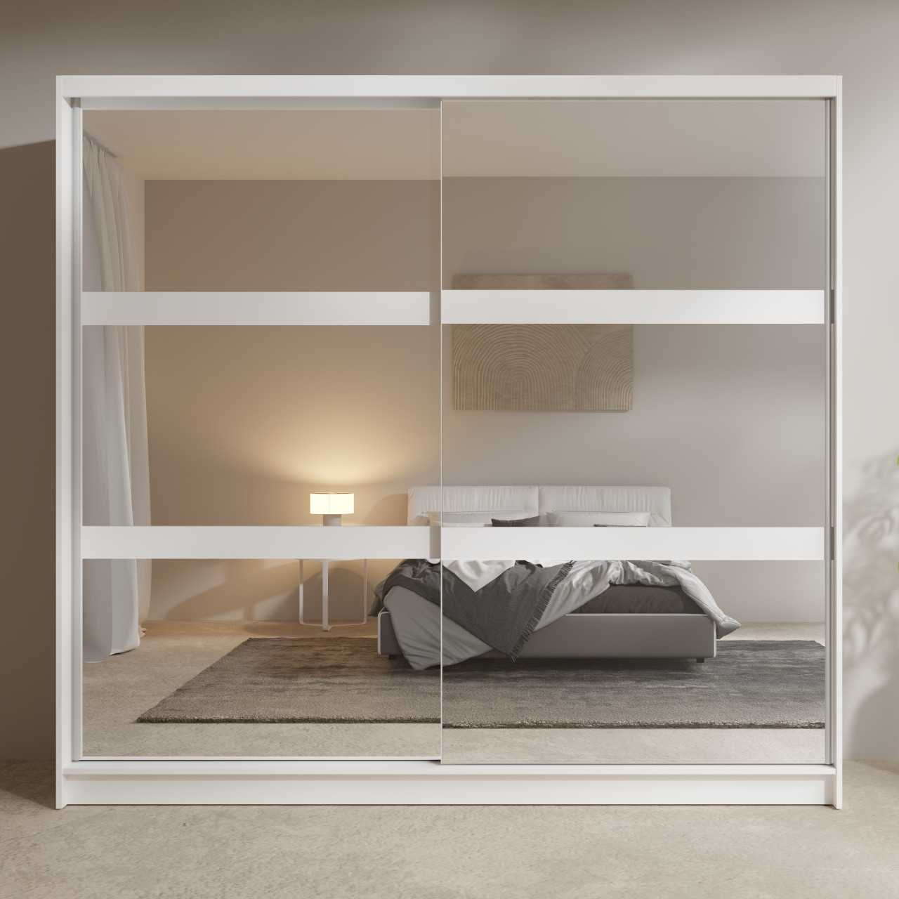 Szafa przesuwna z lustrem 230 NINO 01 biały - obrazek 4