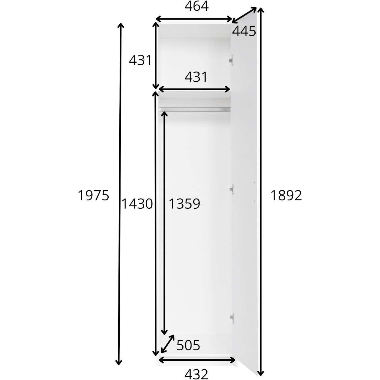 Szafa wąska 47cm PARMA 01 dąb wellington - obrazek 4
