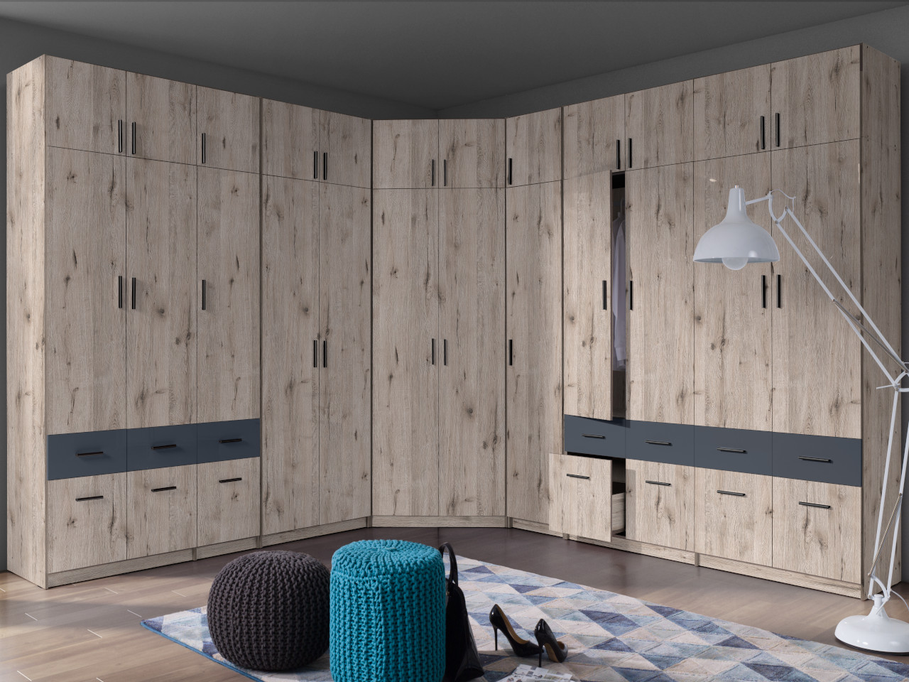 Szafa wąska 47cm PARMA 01 dąb wellington - obrazek 7