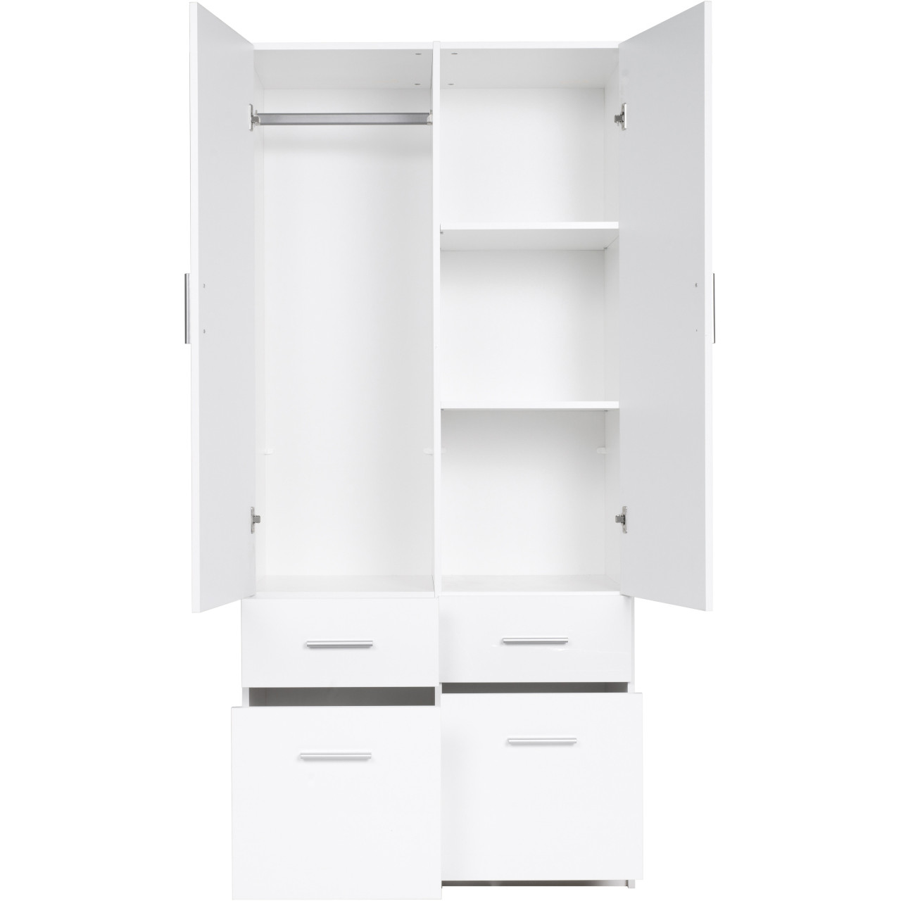 Szafa z szufladami 91cm PARMA 03 biały alpejski / biały połysk - obrazek 3