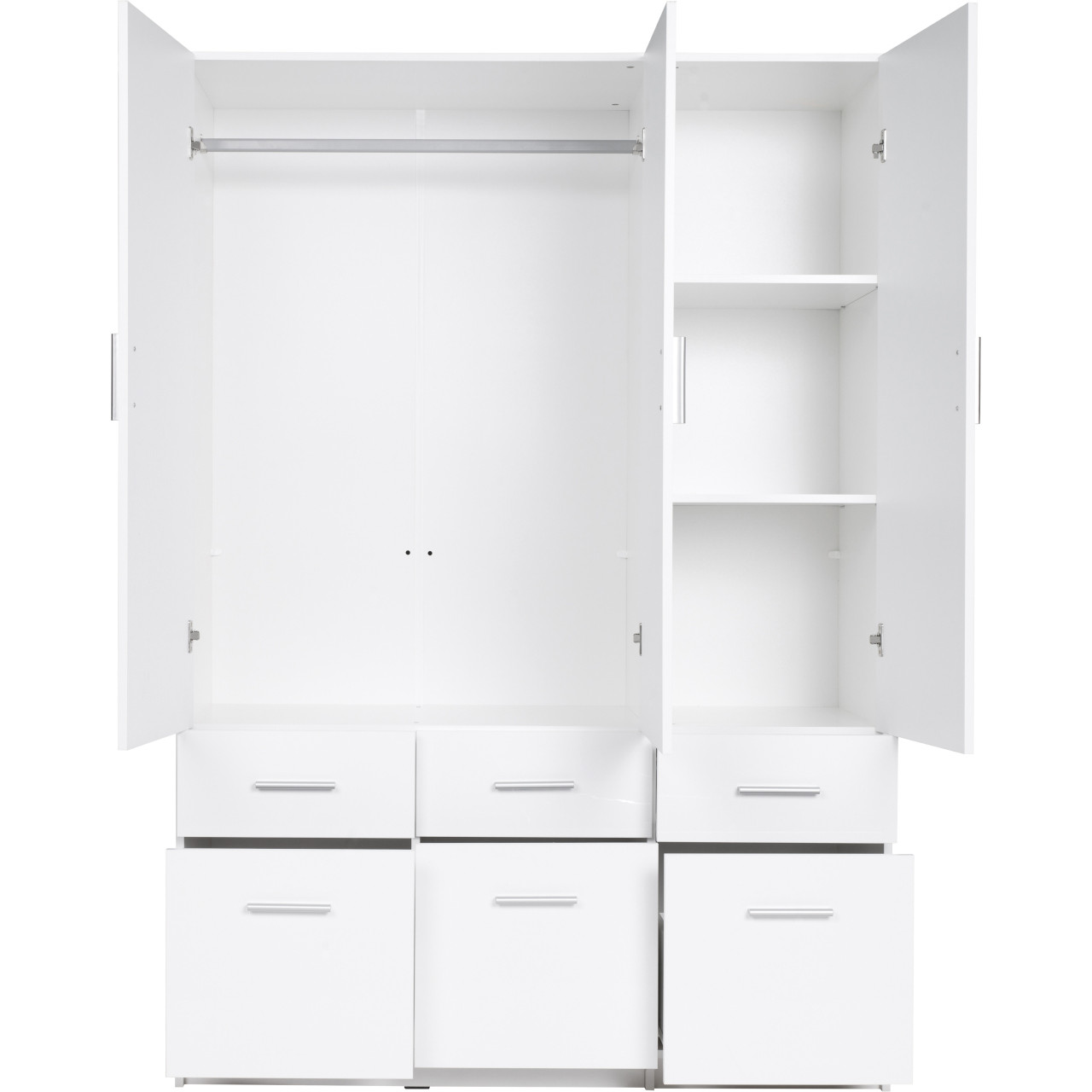 Szafa z szufladami 136cm PARMA 04 biały alpejski / biały połysk - obrazek 3