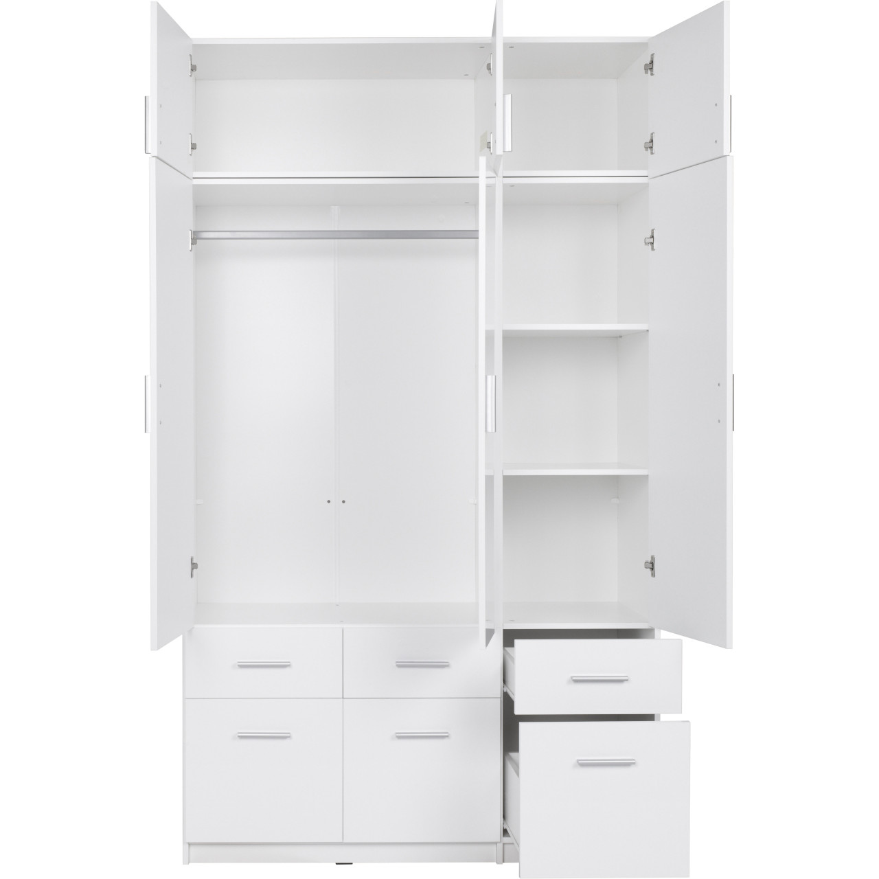 Szafa z szufladami 136cm PARMA 04 biały alpejski / biały połysk - obrazek 6