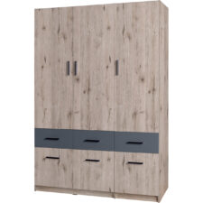 Szafa z szufladami 136cm PARMA 04 dąb wellington / grafit