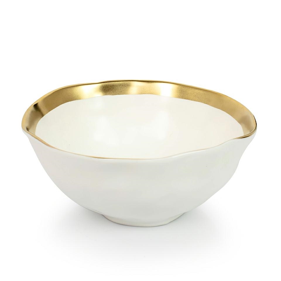 KARE komplet 4 misek BELL 15 cm biało-złoty - obrazek 3