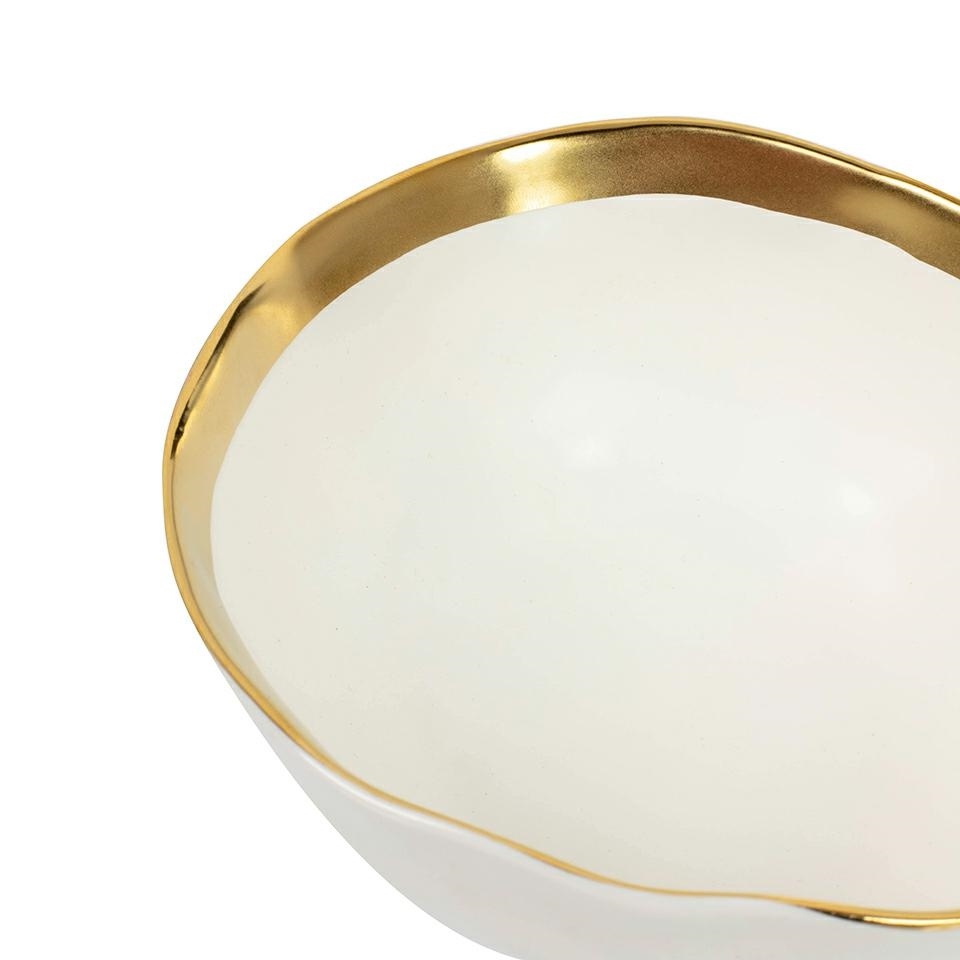 KARE komplet 4 misek BELL 15 cm biało-złoty - obrazek 5