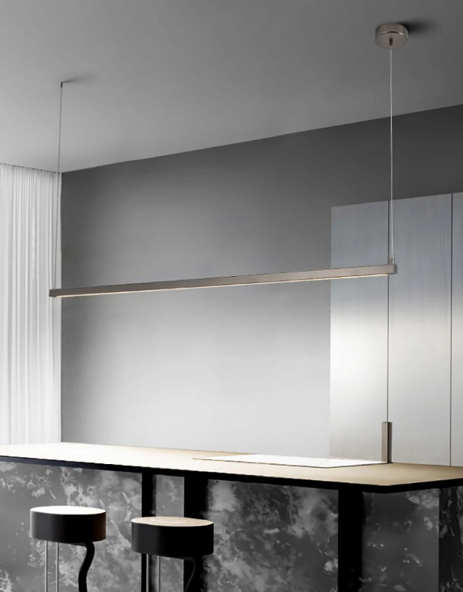 Lampa sufitowa wisząca BEAM 80 cm złota LED – elegancka listwa do jadalni - obrazek 12