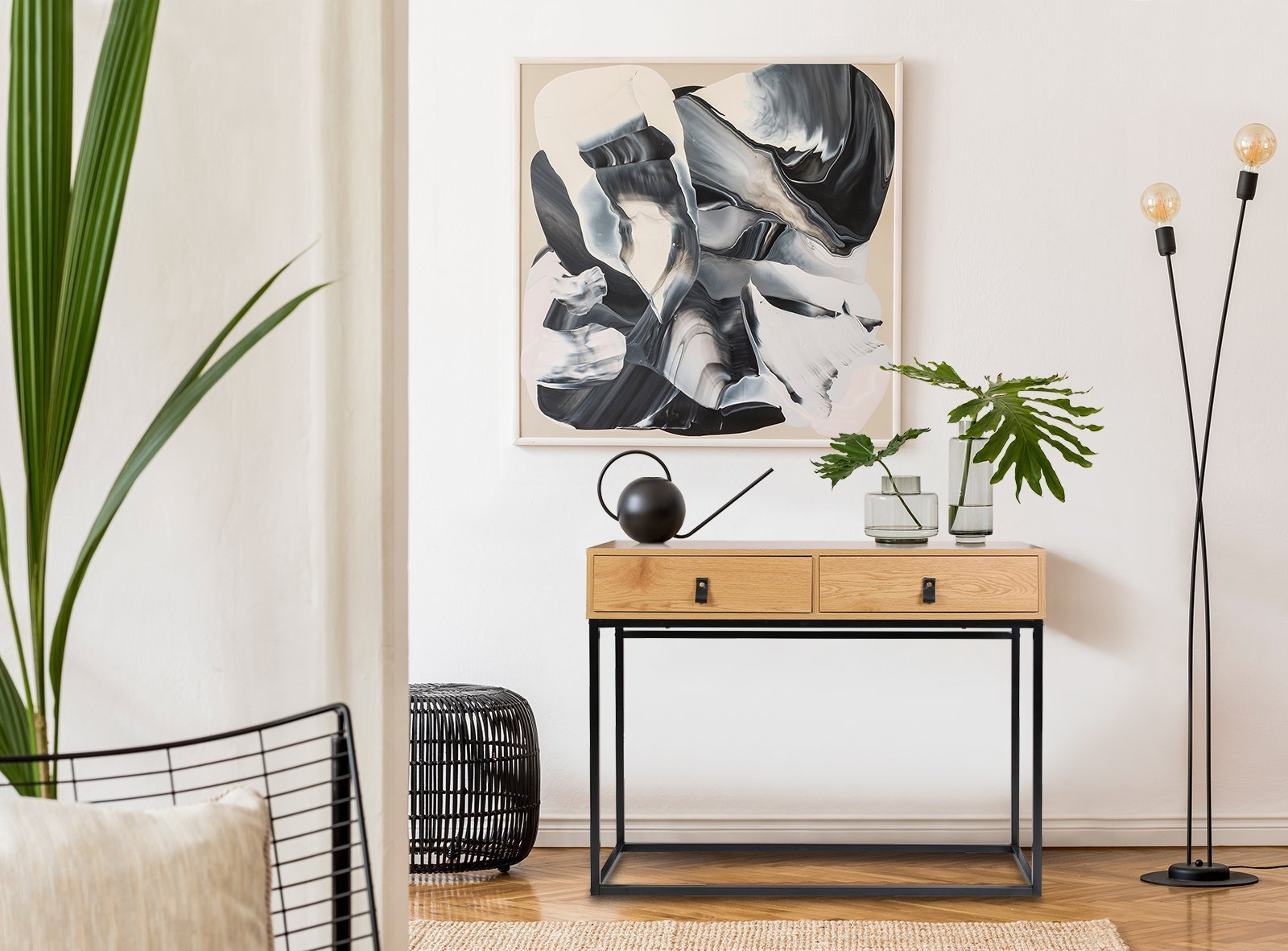 Konsola Abbott dąb/czarna - obrazek 3