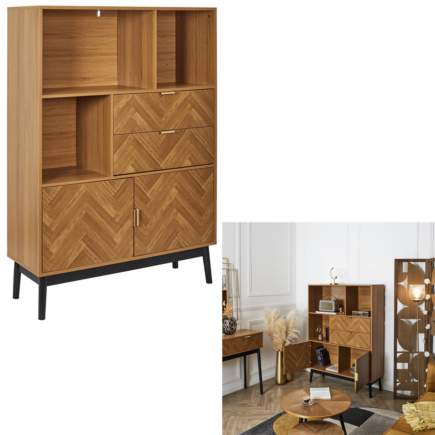 Regał Felix jodełka naturalny - obrazek 8