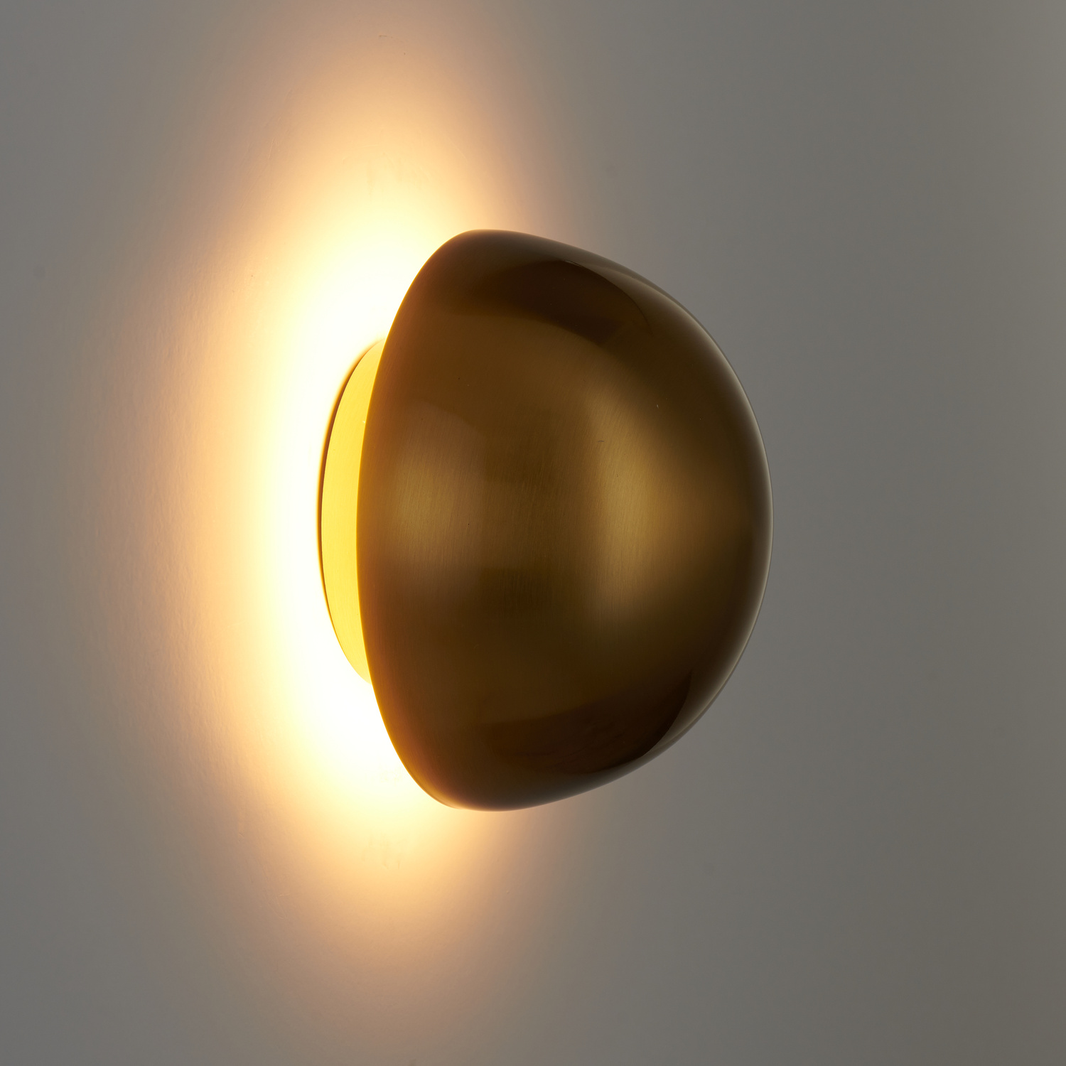 Kinkiet ścienny Button, 16 cm - LED, złoty, półkulisty - obrazek 3