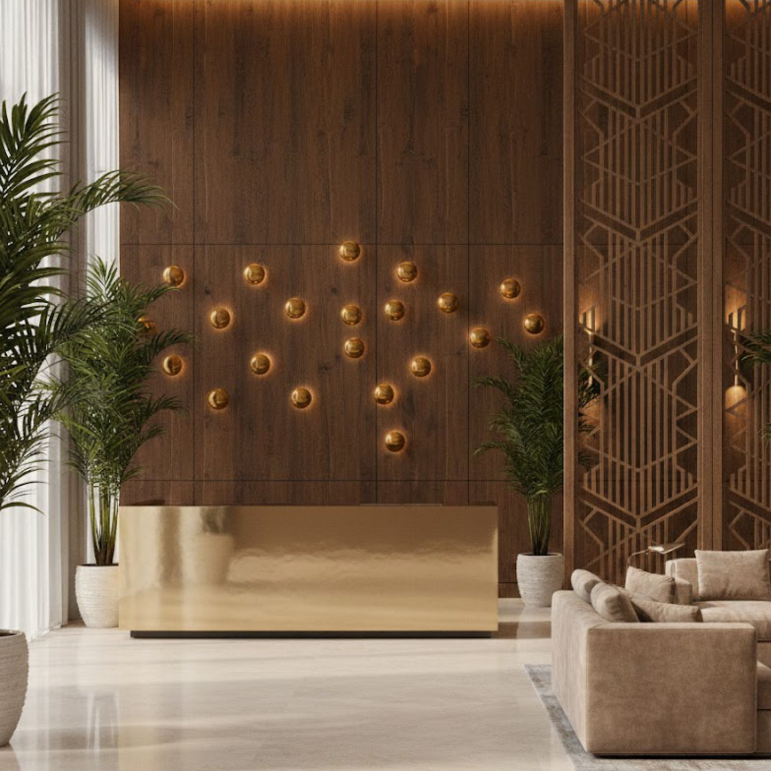 Kinkiet ścienny Button, 16 cm - LED, złoty, półkulisty - obrazek 4