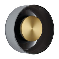 Lampa ścienna DONUT 18 cm - LED, szkło, szaro-złota