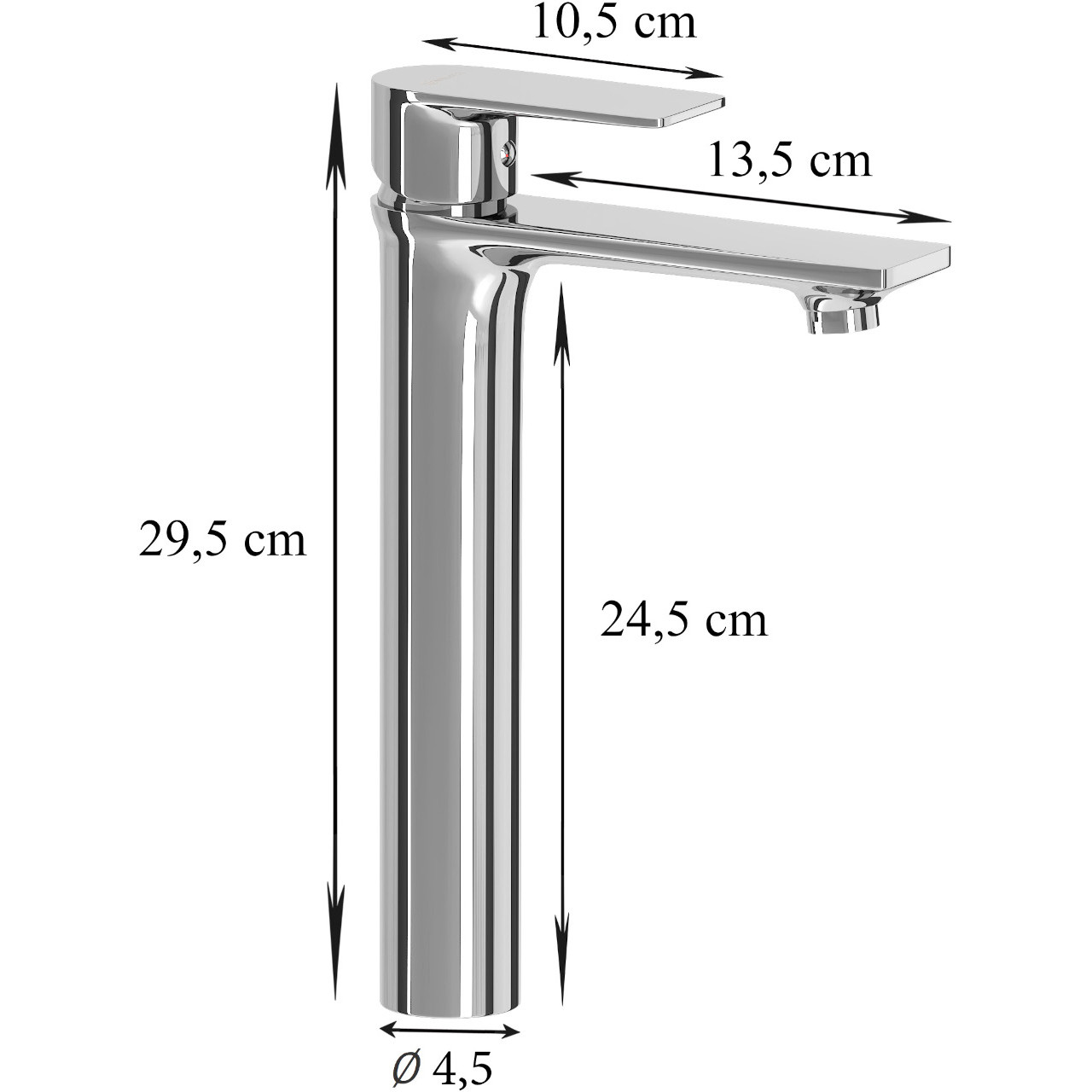 Bateria umywalkowa wysoka BISU 01 chrom połysk - obrazek 5