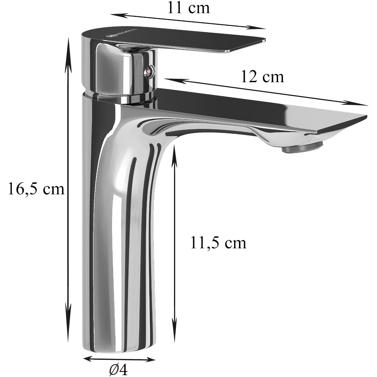 Bateria umywalkowa niska BISU 02 chrom połysk - obrazek 5