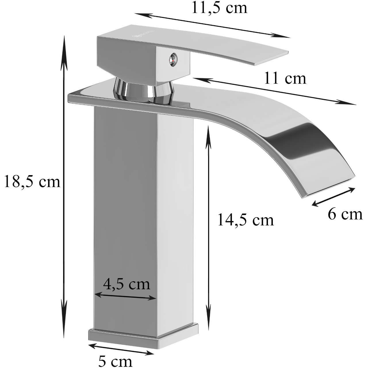 Bateria umywalkowa niska YUTA 02 chrom połysk - obrazek 5