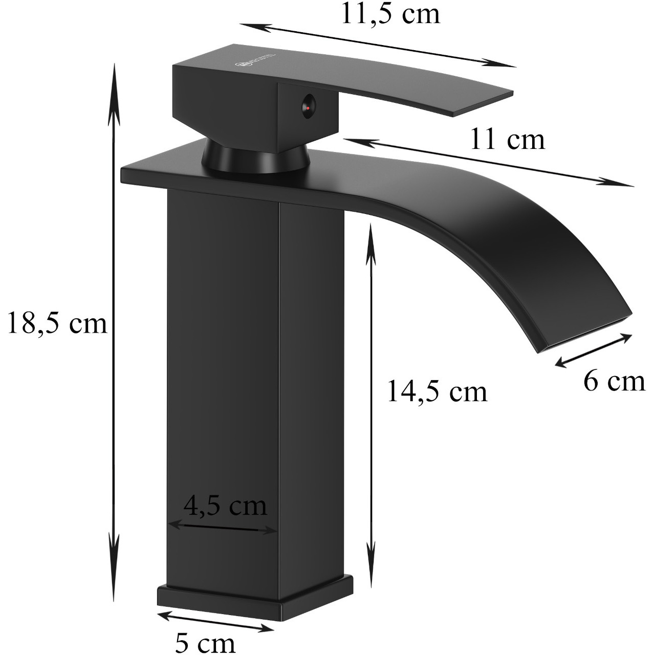 Bateria umywalkowa niska YUTA 02 czarny mat - obrazek 5