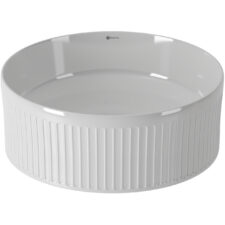 Umywalka nablatowa ryflowana VIRA 37cm biała do łazienki